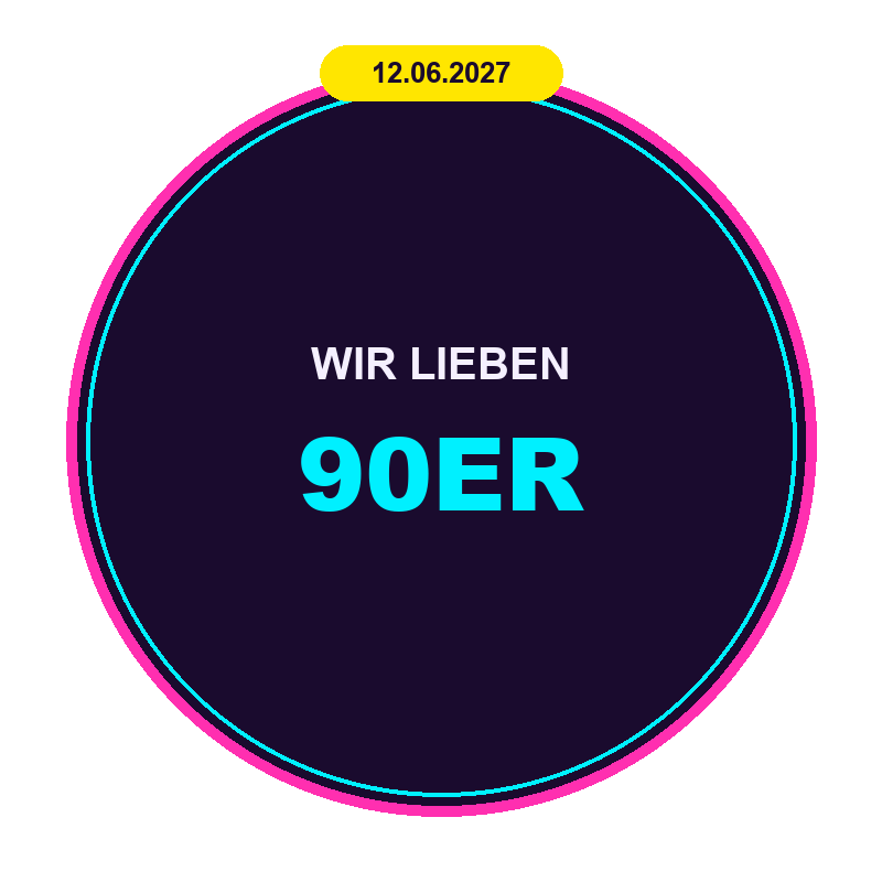 WIR LIEBEN 90ER Badge